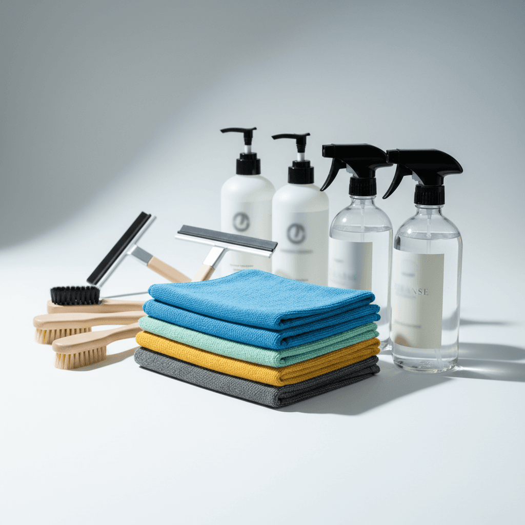 Organized cleaning supply storage and maintenance