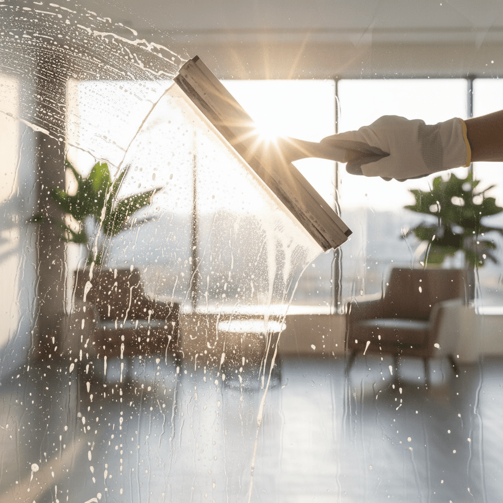 Commercial window cleaning for office building